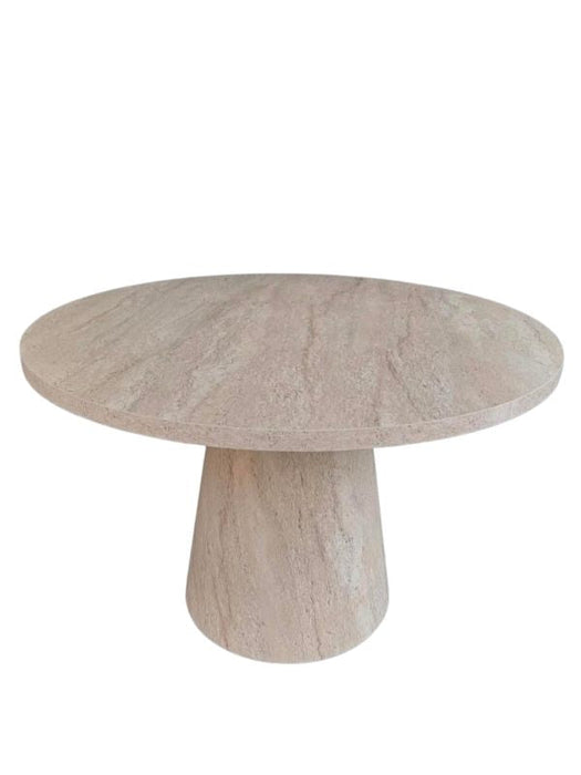 Lucca Yuvarlak Traverten Masa, Konik 110x110