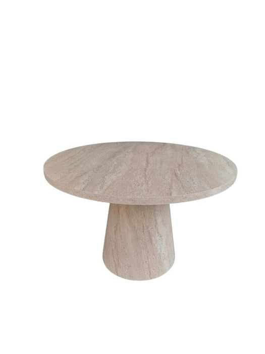 Lucca Yuvarlak Traverten Masa, Konik 110x110
