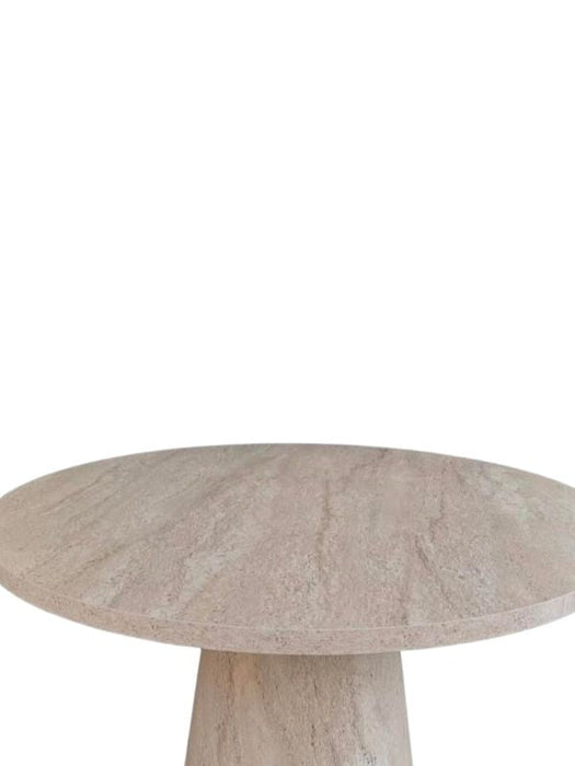 Lucca Yuvarlak Traverten Masa, Konik 110x110