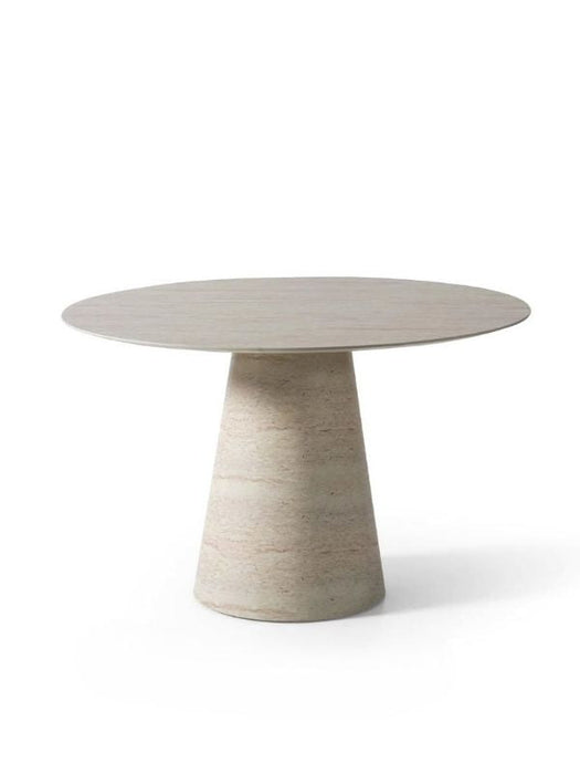 Lucca Yuvarlak Traverten Masa, Konik 120x120