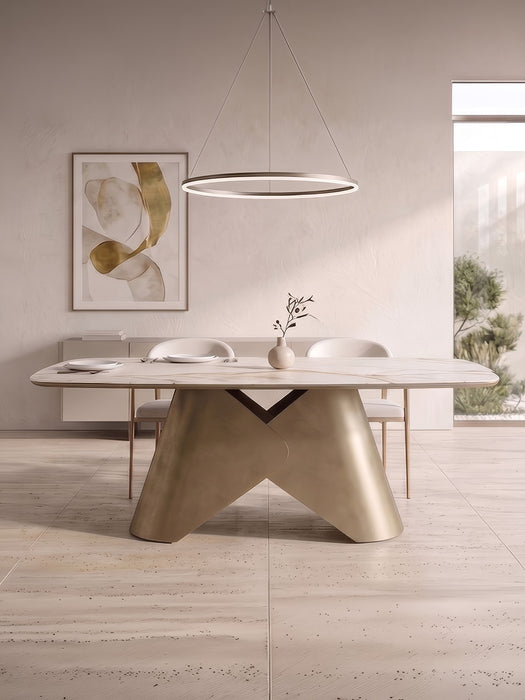 Lumina Gold İtalyan Still Porselen Yemek Masası 90x190