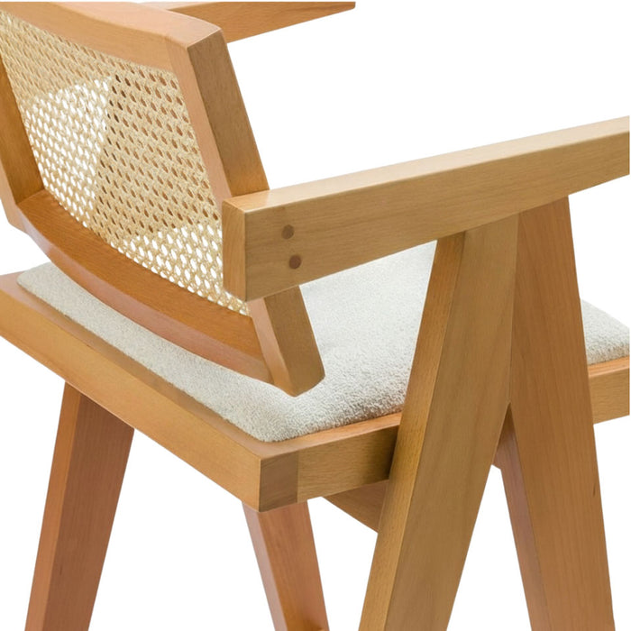 Luna Hazeranlı Ahşap Bar Sandalyesi