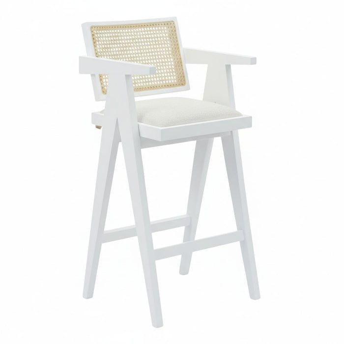 Luna Hazeranlı Ahşap Bar Sandalyesi