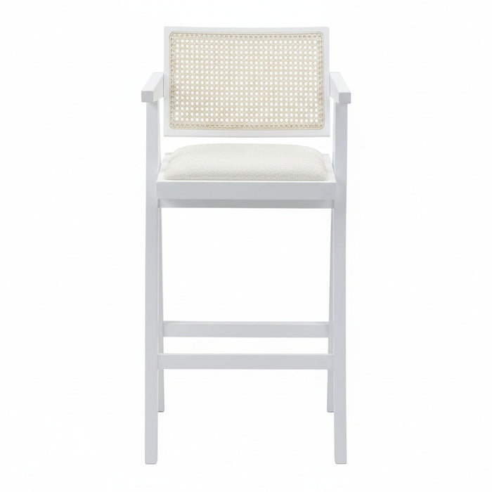 Luna Hazeranlı Ahşap Bar Sandalyesi