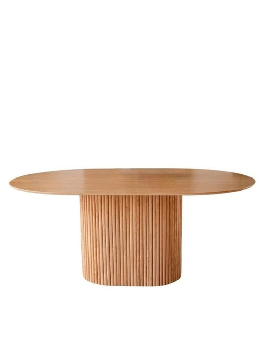 Luna Oval Natural Ahşap Bohem Masa 80x150