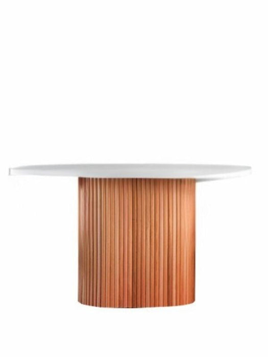 Luna Oval Natural Ahşap Bohem Masa 80x150