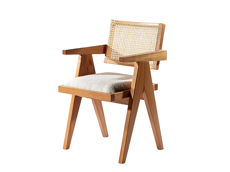 Luna Pergel Hazeranlı Model Hasırlı Natural Ahşap Sandalye