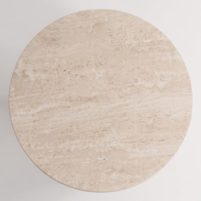 Lunera Traverten Yuvarlak Yemek Masası 120x120