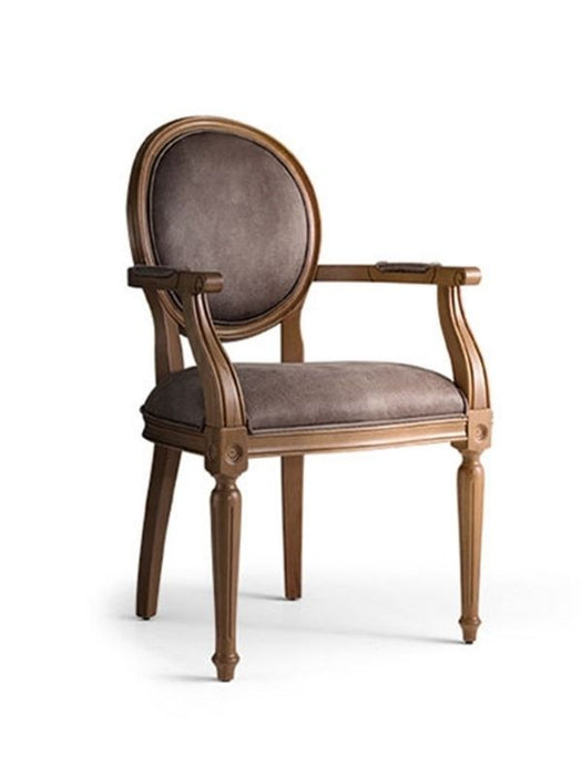 Madalyon Kolçaklı Ahşap Klasik Sandalye