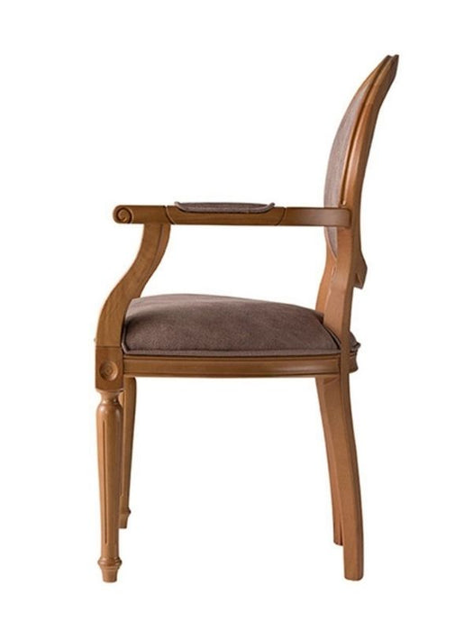 Madalyon Kolçaklı Ahşap Klasik Sandalye