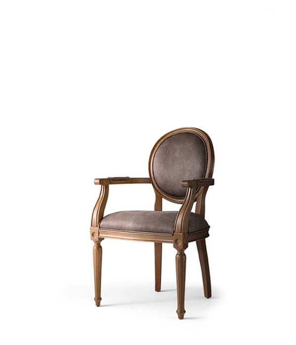 Madalyon Kolçaklı Ahşap Klasik Sandalye