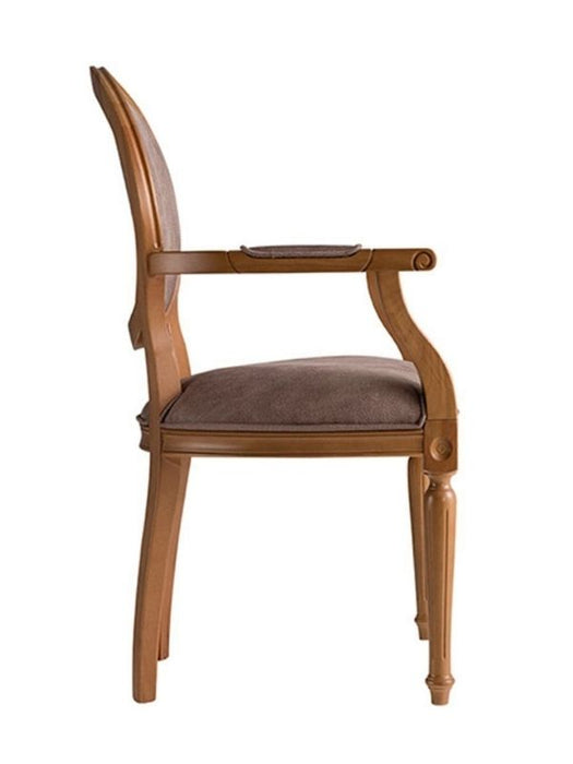 Madalyon Kolçaklı Ahşap Klasik Sandalye