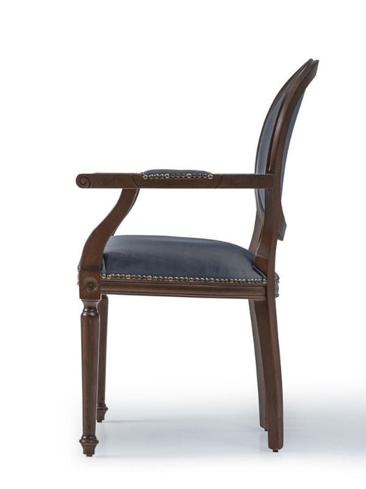 Madalyon Kolçaklı Ahşap Klasik Sandalye