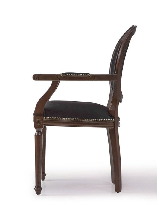 Madalyon Kolçaklı Ahşap Klasik Sandalye