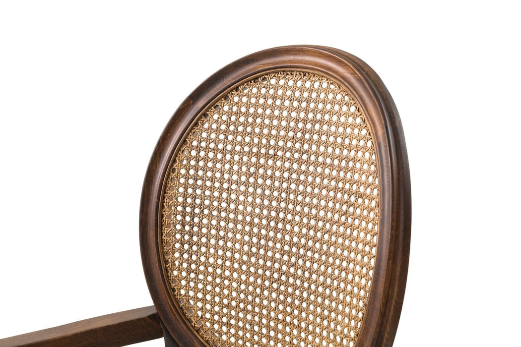 Madalyon Kolçaklı Hazeranlı Ahşap Klasik Sandalye