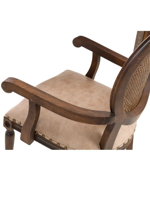 Madalyon Kolçaklı Hazeranlı Ahşap Klasik Sandalye