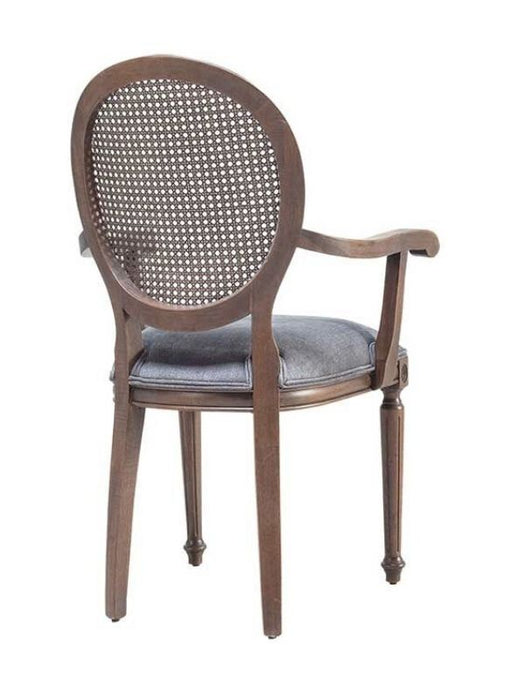 Madalyon Kolçaklı Hazeranlı Ahşap Klasik Sandalye