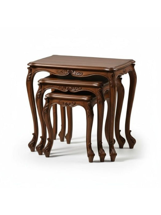 Majestic Fransız Still 3'lü Ahşap Zigon Sehpa