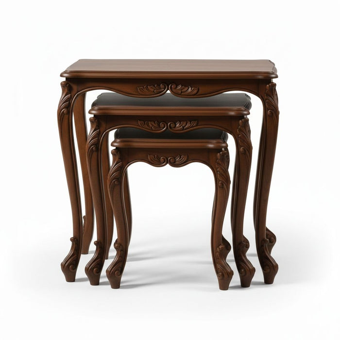 Majestic Fransız Still 3'lü Ahşap Zigon Sehpa