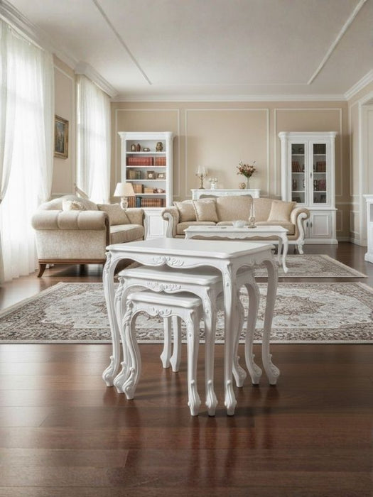 Majestic Fransız Still 3'lü Ahşap Zigon Sehpa