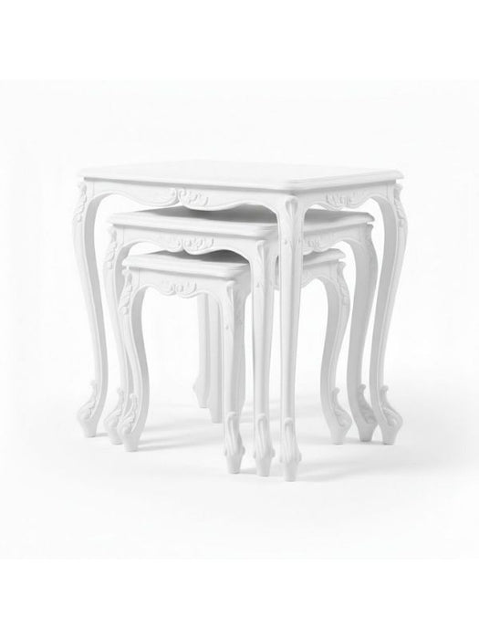 Majestic Fransız Still 3'lü Ahşap Zigon Sehpa