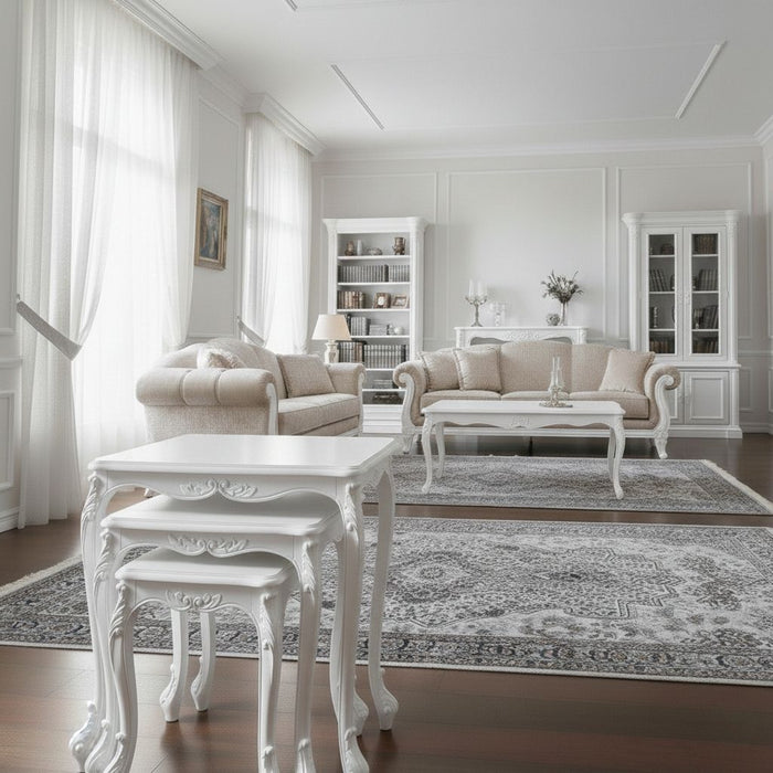 Majestic Fransız Still 3'lü Ahşap Zigon Sehpa