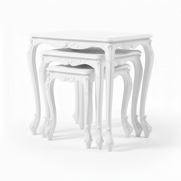 Majestic Fransız Still 3'lü Ahşap Zigon Sehpa