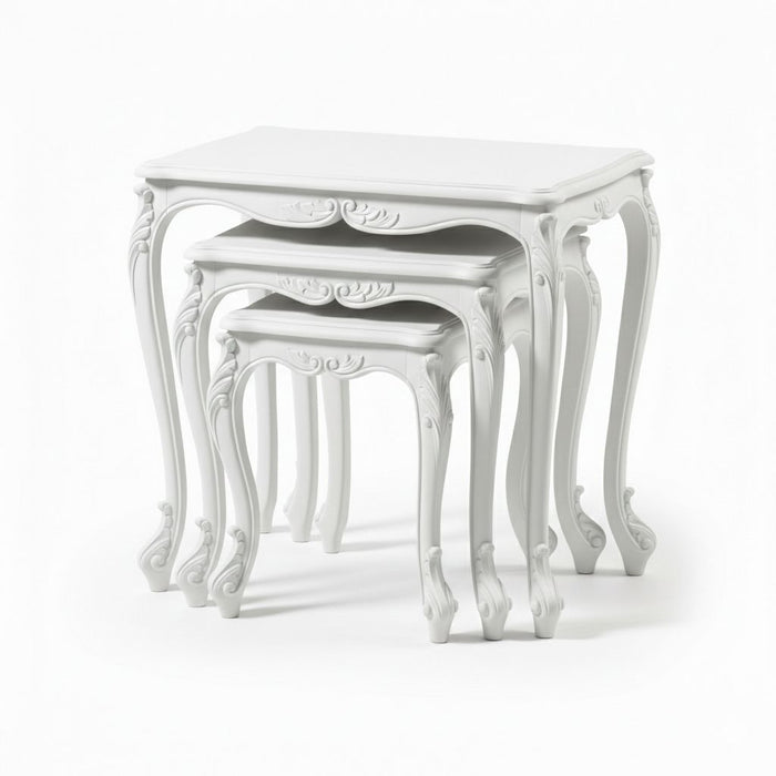 Majestic Fransız Still 3'lü Ahşap Zigon Sehpa