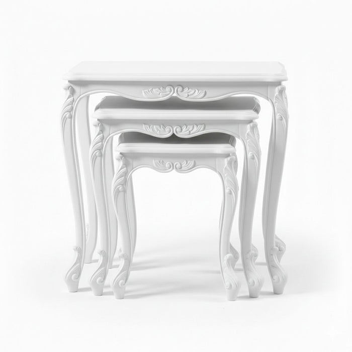 Majestic Fransız Still 3'lü Ahşap Zigon Sehpa