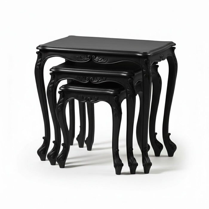 Majestic Fransız Still 3'lü Ahşap Zigon Sehpa