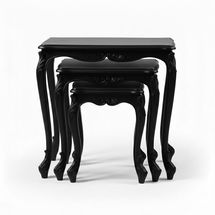 Majestic Fransız Still 3'lü Ahşap Zigon Sehpa