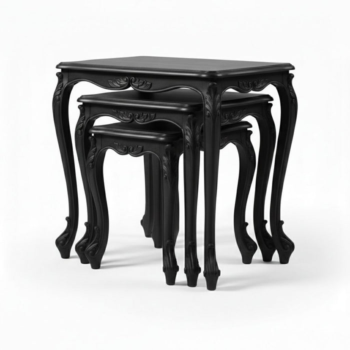 Majestic Fransız Still 3'lü Ahşap Zigon Sehpa