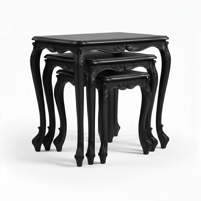 Majestic Fransız Still 3'lü Ahşap Zigon Sehpa