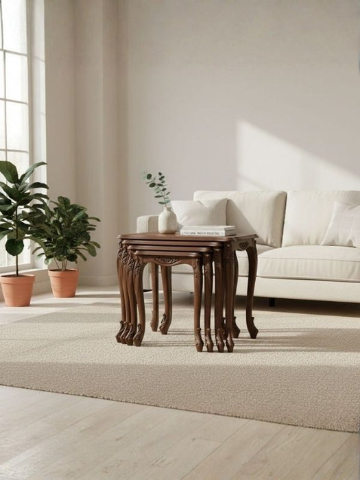 Majestic Fransız Still 4'lü Ahşap Zigon Sehpa