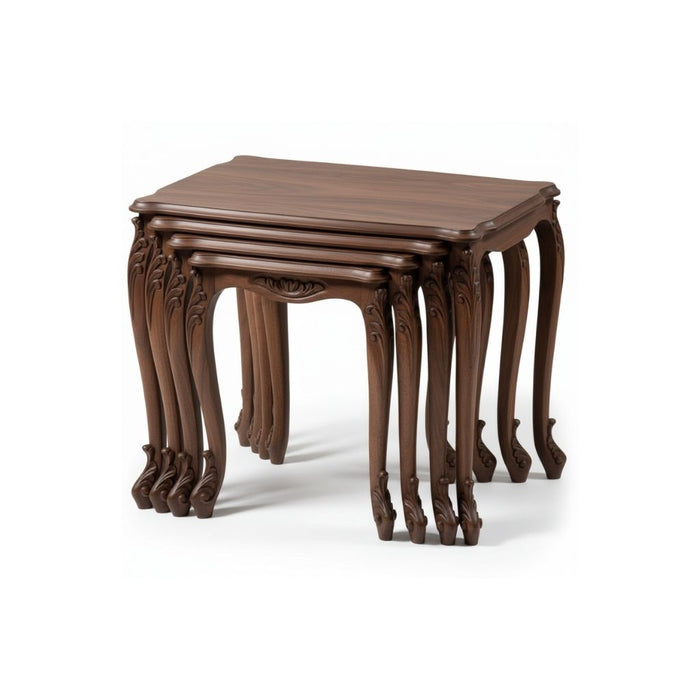 Majestic Fransız Still 4'lü Ahşap Zigon Sehpa