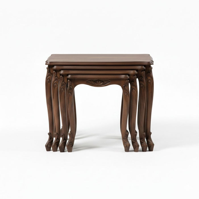 Majestic Fransız Still 4'lü Ahşap Zigon Sehpa