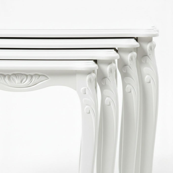 Majestic Fransız Still 4'lü Ahşap Zigon Sehpa