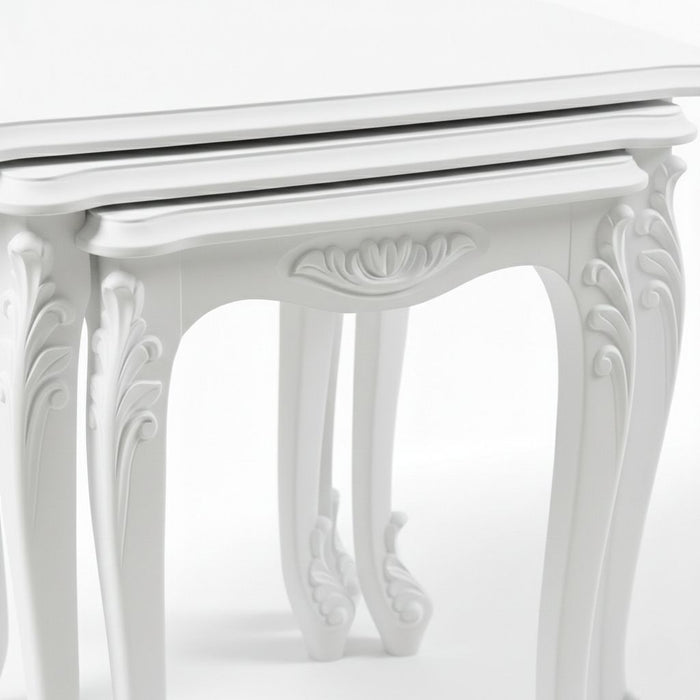 Majestic Fransız Still 4'lü Ahşap Zigon Sehpa