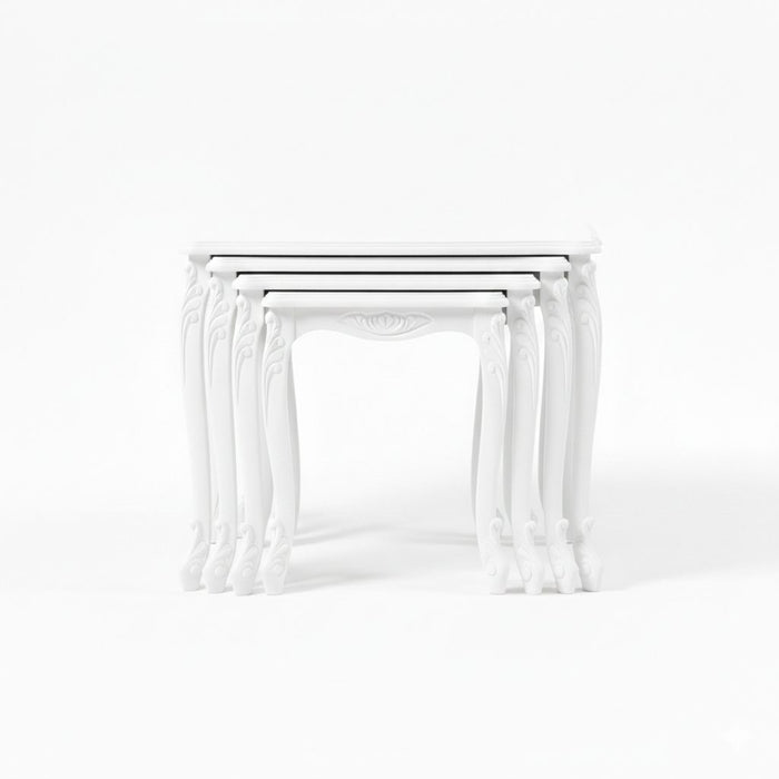 Majestic Fransız Still 4'lü Ahşap Zigon Sehpa