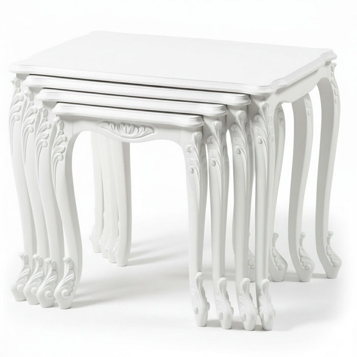 Majestic Fransız Still 4'lü Ahşap Zigon Sehpa