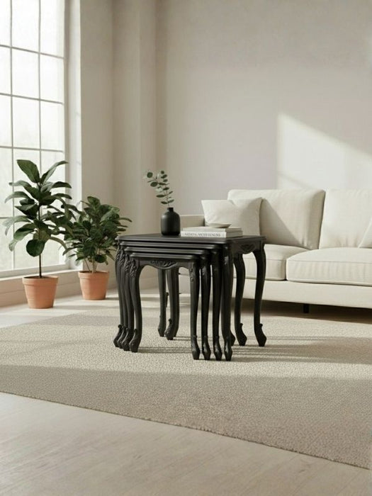 Majestic Fransız Still 4'lü Ahşap Zigon Sehpa