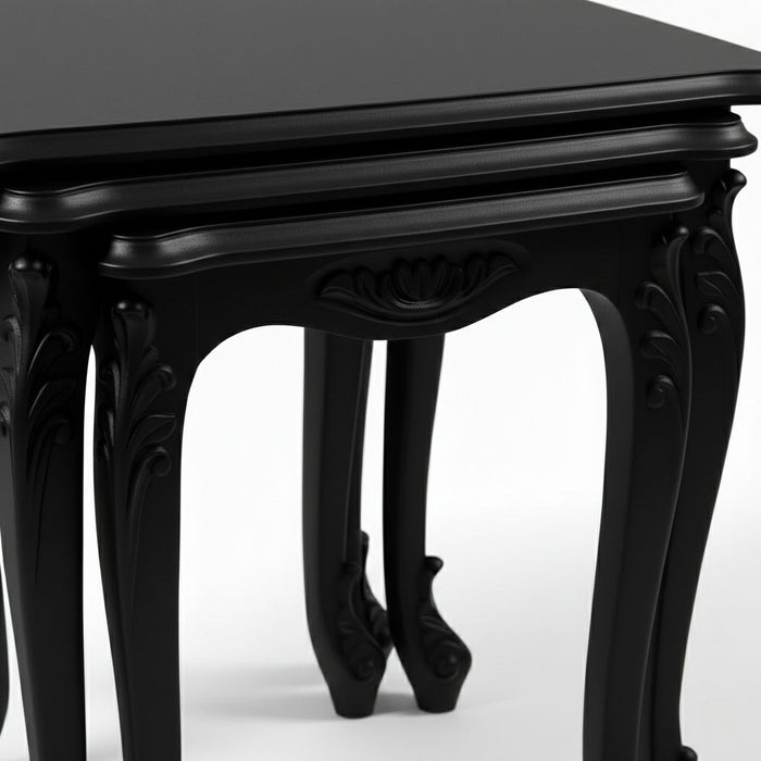 Majestic Fransız Still 4'lü Ahşap Zigon Sehpa