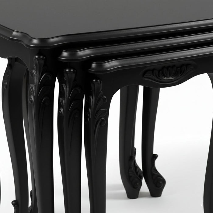 Majestic Fransız Still 4'lü Ahşap Zigon Sehpa