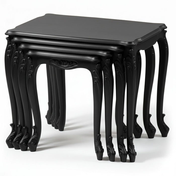 Majestic Fransız Still 4'lü Ahşap Zigon Sehpa