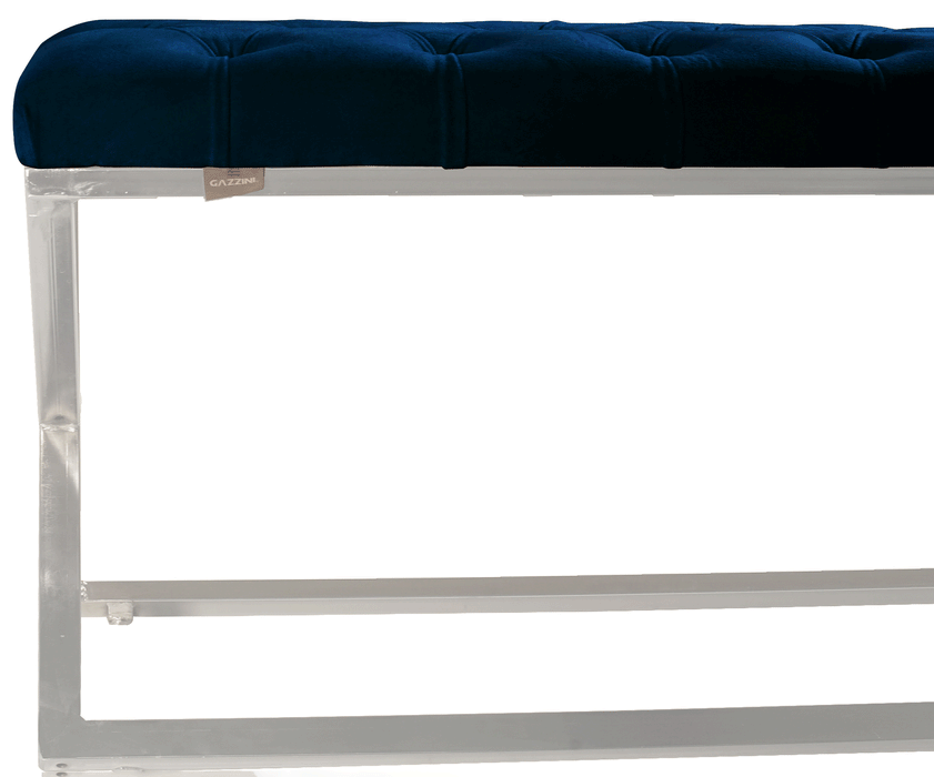 Varcera Silver Puf - Gümüş Kaplama Kapitoneli Chester Model Bench Puf