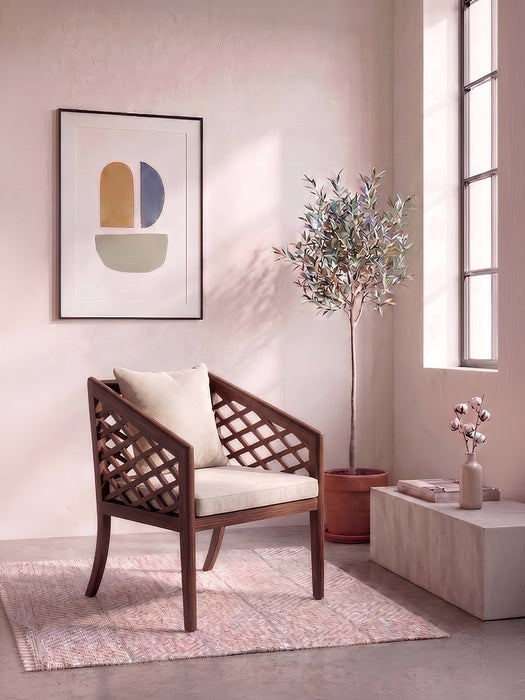 Maya Tekli Masif Ahşap Balkon Koltuğu
