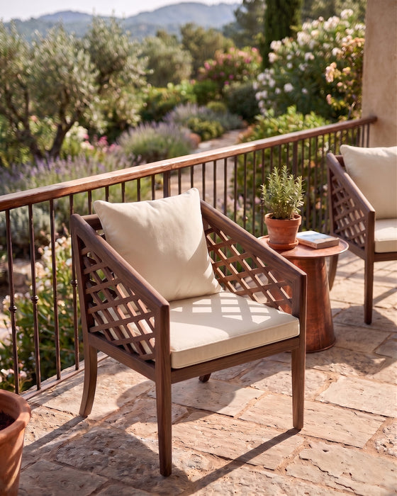 Maya Tekli Masif Ahşap Balkon Koltuğu