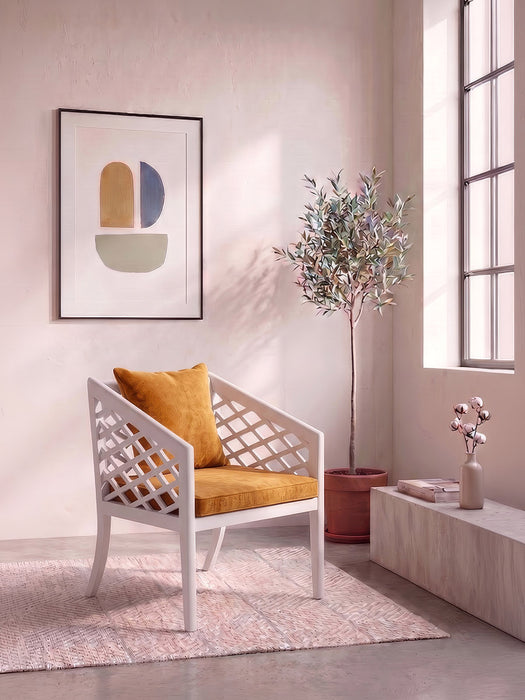 Maya Tekli Masif Ahşap Balkon Koltuğu