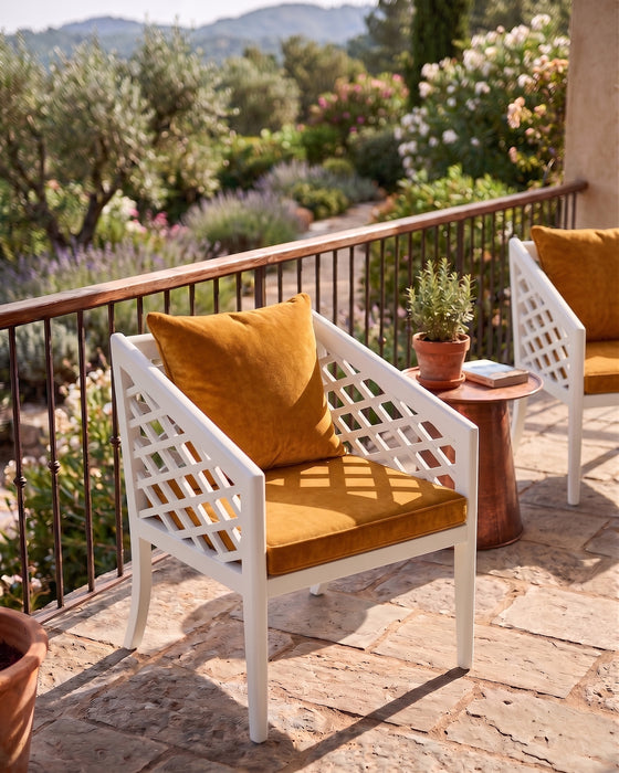 Maya Tekli Masif Ahşap Balkon Koltuğu