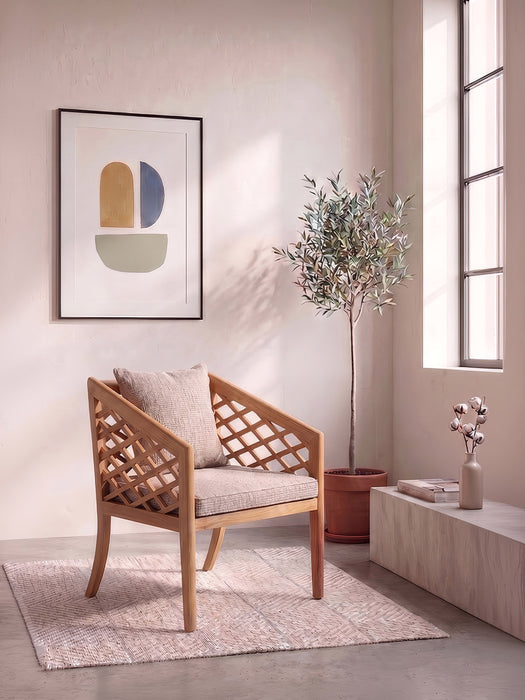 Maya Tekli Masif Ahşap Balkon Koltuğu